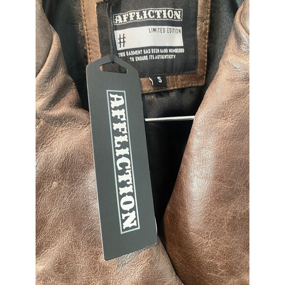 Affliction Willow Jacket (Limited Edition) Embossed Leather with Fringe Sz S NWT - Picture 6 of 10
